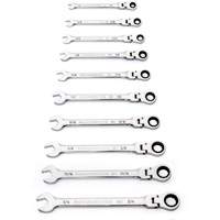 90-Tooth 12 Point SAE Wrench Set, Flex Head/Ratcheting Combination, 10 Pieces, Imperial Waymarc Industries Inc
