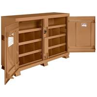 Model 129 Bin Storage Cabinet with Padlock, Steel, 48 Cubic Feet, Tan Waymarc Industries Inc