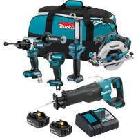 LXT Brushless Cordless 5 Tool Combo Kit, Lithium-Ion, 18 V Waymarc Industries Inc