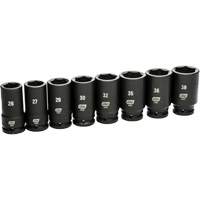 6 Point SAE Socket Set, 8 Pcs, Impact, 3/4" Drive Size, Deep Waymarc Industries Inc
