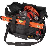 Phantom Collection 18" Contractor's Tool Bag, Ballistic Polyester, 25 Pockets, Black Waymarc Industries Inc