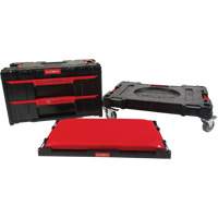 Ensemble de coffres &agrave; outils Arx de 3 morceaux avec socle &agrave; roulettes pivotantes, 23-1/10" x 15" x 13-2/5', Noir Waymarc Industries Inc