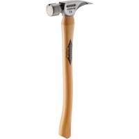 Titanium Smooth Face Hammer with Curved Hickory Handle, 14 oz., Wood Handle, 18" L Waymarc Industries Inc