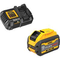 MAX FLEXVOLT Battery & Charger Kit, Lithium-Ion, 20 V/60 V, 9 Ah Waymarc Industries Inc