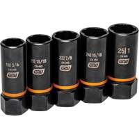 Bolt Biter Extraction Socket Set, 5 Pcs, Impact, 1/2" Drive Size, Deep Waymarc Industries Inc
