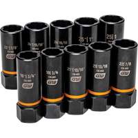 Bolt Biter Extraction Socket Set, 10 Pcs, Impact, 1/2" Drive Size, Deep Waymarc Industries Inc