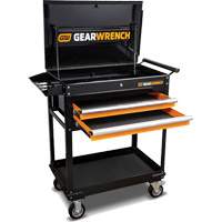 Chariot utilitaire, 2 tiroirs, 32-1/2" la x 42" h, Noir/Orange Waymarc Industries Inc