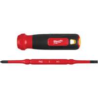 2-in-1 1000V Insulated Flip Shank Multi-Bit Screwdriver, 8-4/5" L, Cushion Grip Handle Waymarc Industries Inc