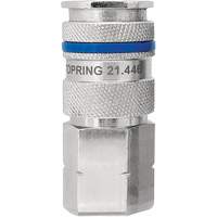 QUIKSILVER Industrial Quick Coupler, Nickel Plated Brass, 1/4", Female NPT, 435 PSI Waymarc Industries Inc