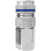 QUIKSILVER Industrial Quick Coupler, Nickel Plated Brass, 1/2", Female NPT, 500 psi Waymarc Industries Inc