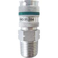 QUIKSILVER Ultraflo 7.8 mm Quick Coupler, Zinc-Plated Steel, 1/2", Male NPT, 362 PSI Waymarc Industries Inc