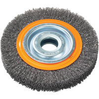 Wire Wheel Brush, 7" Dia., 0.118" Fill, 1-1/4" Arbor Waymarc Industries Inc