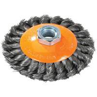 Brosse concave &agrave; fils nou&eacute;s torsad&eacute;s, Dia. 7", Fils 0,02", Arbre 5/8"-11, Acier Waymarc Industries Inc