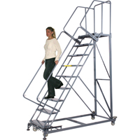 Heavy-Duty Stairway Slope Ladders, 5 Steps, Perforated, 50° Incline, 50" High Waymarc Industries Inc