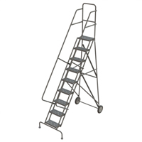 Steel Rolling Ladder, 9 Steps, 16" Step Width, 90" Platform Height, Steel VC526 | Waymarc Industries Inc