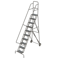 Rolling Ladder, 10 Steps, Serrated, 106" High VC537 | Waymarc Industries Inc