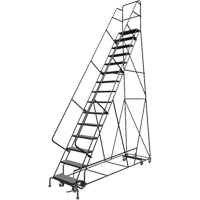 All Directional Rolling Ladder, 15 Steps, 24" Step Width, 150" Platform Height, Steel VC548 | Waymarc Industries Inc