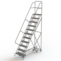 All Directional Rolling Ladder, 11 Steps, 24" Step Width, 110" Platform Height, Steel VC554 | Waymarc Industries Inc