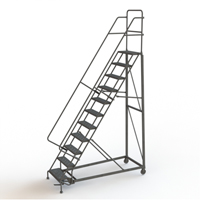 &eacute;chelles roulantes robustes, 11 marches, Largeur de la marche 24", Hauteur de la plateforme 110", Acier Waymarc Industries Inc