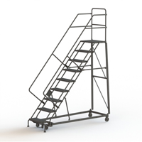 Heavy Duty Safety Slope Ladder, 9 Steps, Perforated, 50° Incline, 90" High VC577 | Waymarc Industries Inc