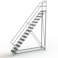 &eacute;chelles en angle de s&eacute;curit&eacute;, 15 marches, Stri&eacute;, Inclinaison 50°, Hauteur 150" Waymarc Industries Inc