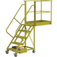 Cantilever Rolling Ladder, Unsupported, 5 Steps, 40" Platform Depth, 50" Platform Height VC696 | Waymarc Industries Inc