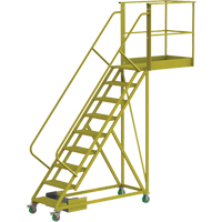 Cantilever Rolling Ladder, Unsupported, 9 Steps, 40" Platform Depth, 90" Platform Height VC700 | Waymarc Industries Inc