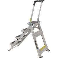 Tilt & Roll Step Stool Ladder, 4 Steps, 44.25" x 22.13" x 59" High VD440 | Waymarc Industries Inc