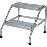 Aluminum Step Stand, 2 Step(s), 22-13/16" W x 24-9/16" L x 20" H, 500 lbs. Capacity VD457 | Waymarc Industries Inc
