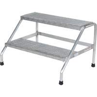 Aluminum Step Stand, 2 Step(s), 32-13/16" W x 24-9/16" L x 20" H, 500 lbs. Capacity VD458 | Waymarc Industries Inc
