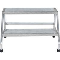 Aluminum Step Stand, 2 Step(s), 32-13/16" W x 24-9/16" L x 20" H, 500 lbs. Capacity VD458 | Waymarc Industries Inc