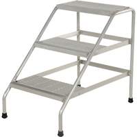 Aluminum Step Stand, 3 Step(s), 22-13/16" W x 34-9/16" L x 30" H, 500 lbs. Capacity VD459 | Waymarc Industries Inc