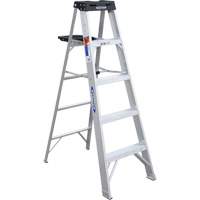 Step Ladder with Pail Shelf, 5', Aluminum, 300 lbs. Capacity, Type 1A VD559 | Waymarc Industries Inc