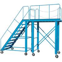 Snow Ladder, Steel, 10 Steps, 99" H, 85-1/2" D, 48" Step, Serrated Waymarc Industries Inc
