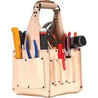 Electrical & Maintenance Tool Pouches, Leather, 17 Pockets, Beige Waymarc Industries Inc