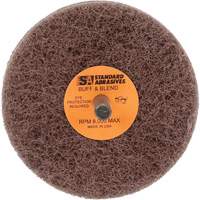 Standard Abrasives Buff & Blend Wheel, 3" Dia. x 2" W, 1/4" Arbor, Aluminum Oxide Waymarc Industries Inc