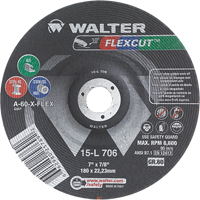 Flexcut™ Depressed Centre Grinding Wheels, 7", 60 Grit, Aluminum Oxide, 7/8", 8600 RPM, Type 29 VV141 | Waymarc Industries Inc