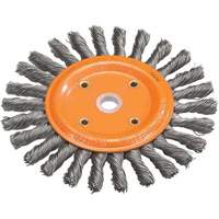 Knot-Twisted Wire Bench Wheel, 6" Dia., 0.0118" Fill, 5/8" Arbor, Steel VV853 | Waymarc Industries Inc