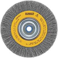 Crimped Bench Wire Brush, 6" Dia., 0.014" Fill, 5/8" - 1/2" Arbor WP402 | Waymarc Industries Inc