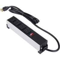 Barre d'alimentation en aluminium bross&eacute; pour l'int&eacute;rieur, 4 Prise(s), 6' Waymarc Industries Inc