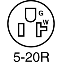 Connecteur de broches droites mis &agrave; la terre &agrave; deux bornes et trois fils, 5-20P, Nylon Waymarc Industries Inc