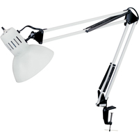 Lampes de bureau à pince - Bras flexible, 100 W, Incandescente, Pinces serre-joints, Col 36", Blanc XA983 | Waymarc Industries Inc