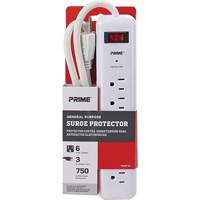 Surge Protector, 6 Outlets, 750 J, 1875, 3' Cord Waymarc Industries Inc