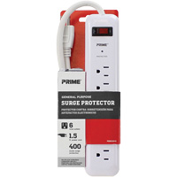 Surge Protector, 6 Outlets, 400 J, 1875 W, 2' Cord Waymarc Industries Inc