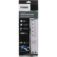 USB Charging Surge Protectors, 6 Outlets, 1800 J, 1875 W, 4' Cord Waymarc Industries Inc