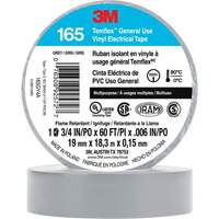 Temflex™ General Use Vinyl Electrical Tape 165, 19 mm (3/4") x 18 M (60'), Grey, 6 mils XI864 | Waymarc Industries Inc