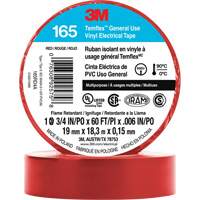 Temflex™ General Use Vinyl Electrical Tape 165, 19 mm (3/4") x 18 M (60'), Red, 6 mils XI867 | Waymarc Industries Inc