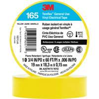 Temflex™ General Use Vinyl Electrical Tape 165, 19 mm (3/4") x 18 M (60'), Yellow, 6 mils XI869 | Waymarc Industries Inc