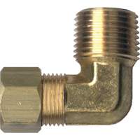 90° Pipe Elbow Fitting, Tube x Male Pipe, Brass, 1/4" x 1/2" NIW399 | Waymarc Industries Inc