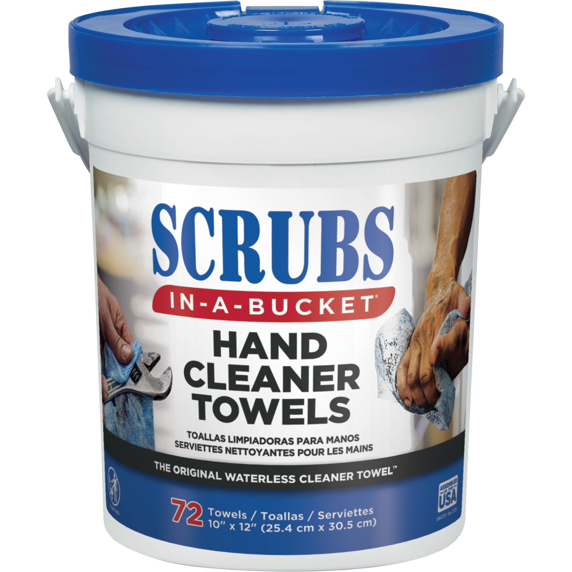 SCRUBS In A Bucket® Hand Cleaner Towels, 72 Wipes, 12" x 10